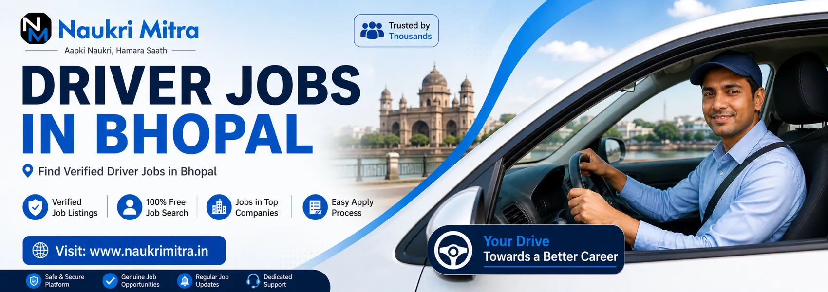Driver jobs in Bhopal hiring full time drivers