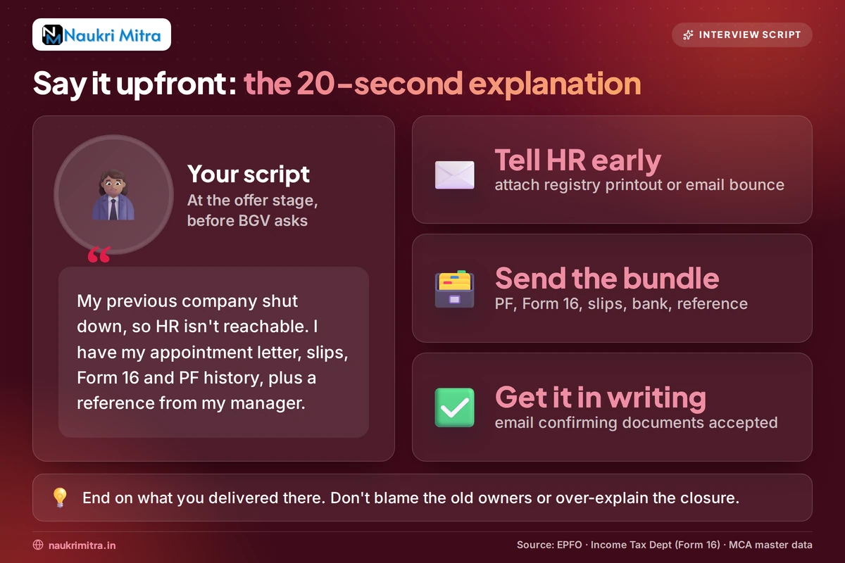 How to explain a missing experience letter in a job interview