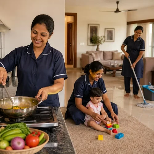 Naukri Mitra maid services cooking babysitting cleaning India