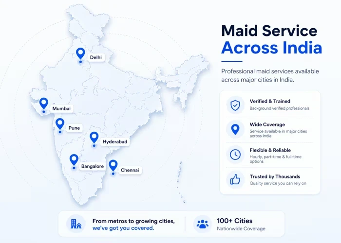 Naukri Mitra maid service India coverage map
