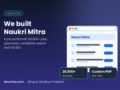 Naukri Mitra job portal built by Devmixa