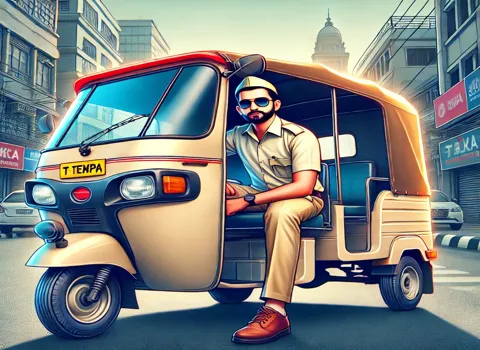 Three Wheeler E Tempo driver