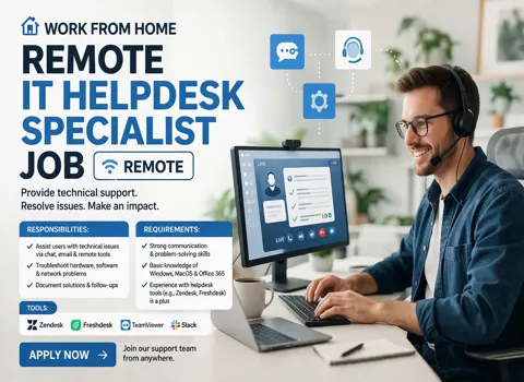 Remote IT Helpdesk Specialist Job Work From Home