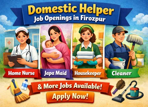 Domestic Helper Job Openings in Firozpur - Home Nurse, Japa Maid, Housekeeper, Cleaner &amp; More