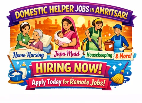 Domestic Helper Jobs in Amritsar - Home Nursing, Japa Maid, Housekeeping &amp; More!