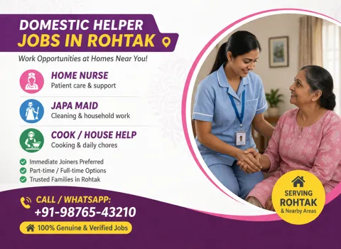 Domestic Helper Jobs in Rohtak: Home Nurse, Japa Maid &amp; More
