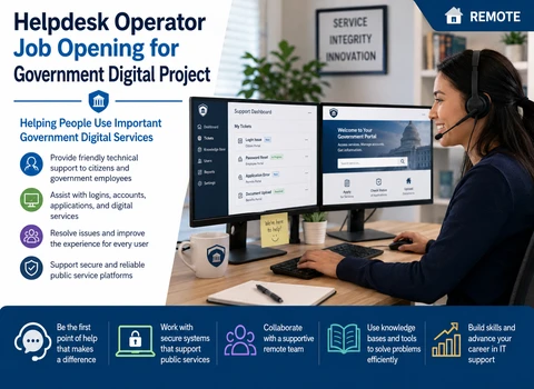 Helpdesk Operator Job Opening for Government Digital Project