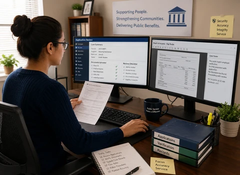 Hiring Application Verification Reviewer for Government Benefits Program