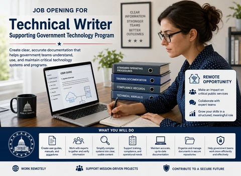 Job Opening for Technical Writer Supporting Government Technology Program