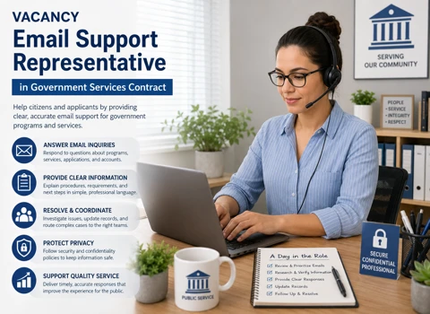 Vacancy for Email Support Representative in Government Services Contract