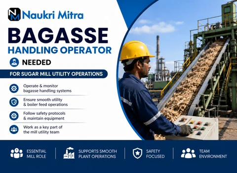 Bagasse Handling Operator Needed for Sugar Mill Utility Operations