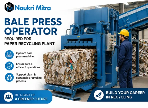 Bale Press Operator Required for Paper Recycling Plant