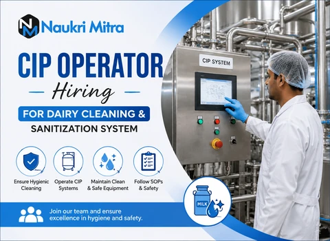 CIP Operator Hiring for Dairy Cleaning & Sanitization System