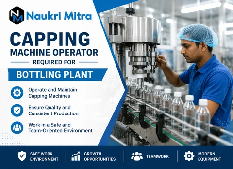 Capping Machine Operator Required for Bottling Plant
