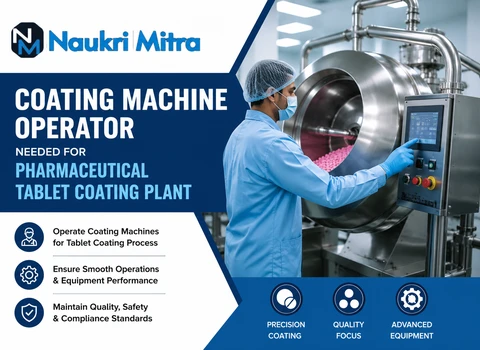 Coating Machine Operator Needed for Pharmaceutical Tablet Coating Plant