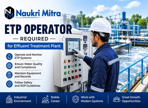 ETP Operator Required for Effluent Treatment Plant