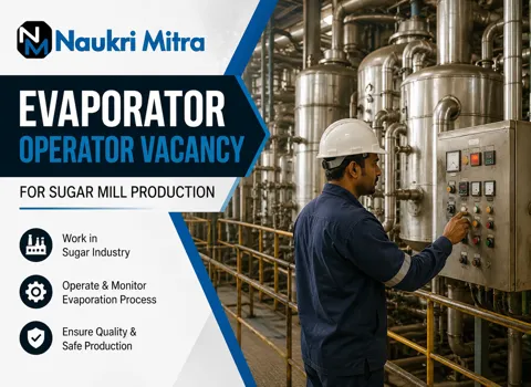 Evaporator Operator Vacancy for Sugar Mill Production