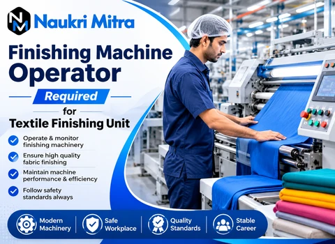 Finishing Machine Operator Required for Textile Finishing Unit