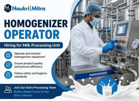 Homogenizer Operator Hiring for Milk Processing Unit
