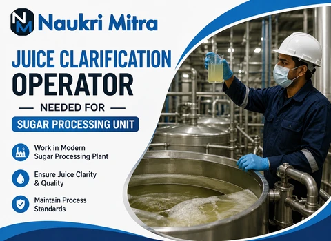 Juice Clarification Operator Needed for Sugar Processing Unit