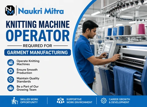 Knitting Machine Operator Required for Garment Manufacturing
