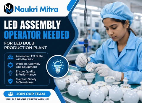 LED Assembly Operator Needed for LED Bulb Production Plant