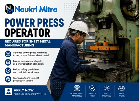 Power Press Operator Required for Sheet Metal Manufacturing