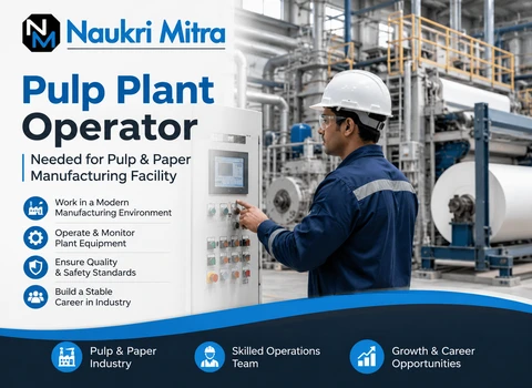 Pulp Plant Operator Needed for Pulp & Paper Manufacturing Facility