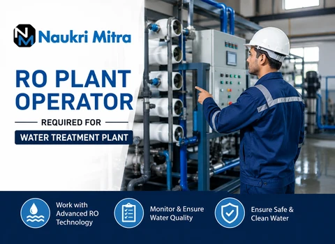 RO Plant Operator Required for Water Treatment Plant