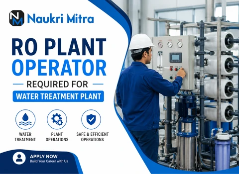 RO Plant Operator Required for Water Treatment Plant