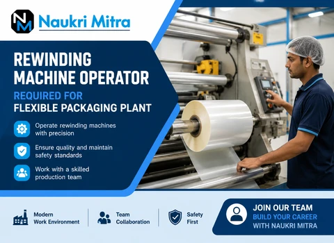 Rewinding Machine Operator Required for Flexible Packaging Plant
