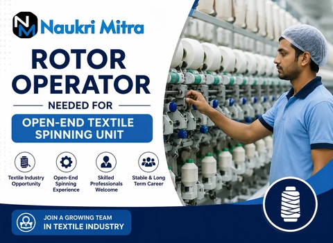 Rotor Operator Needed for Open-End Textile Spinning Unit