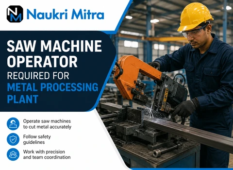Saw Machine Operator Required for Metal Processing Plant