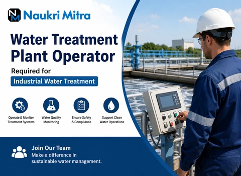 Water Treatment Plant Operator Required for Industrial Water Treatment